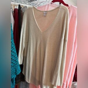Chico's Beige V-Neck Sweater